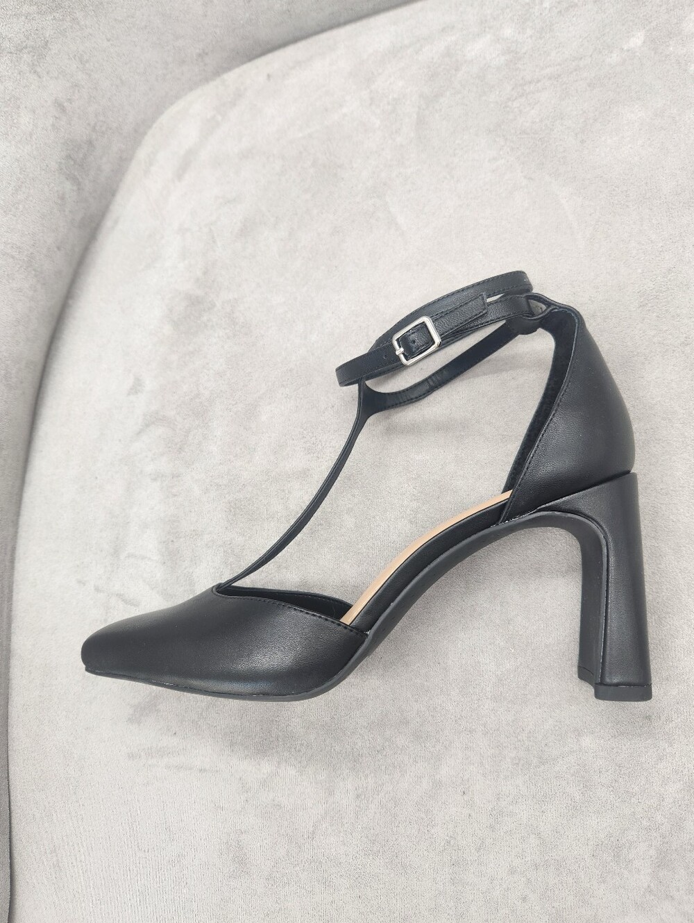Copper Key T-strap Pumps 10 Black Leather Julieta Mary Jane Career Retro New$110